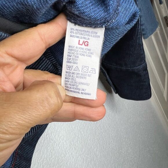 Tommy Hilfiger Jeans Navy Blue Corduroy Women’s Blazer Jacket Sz Large - Picture 9 of 10